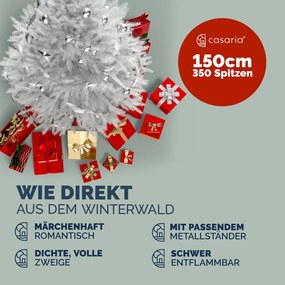 Árvore de Natal artificial 150 cm com suporte (LUZES NÃO INCLUÍDAS) Branco
