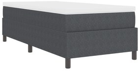 Cama Box com Colchão Cinza Escura 90x200 cm Tecido de Corduroy