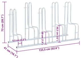 Suporte independente para 5 bicicletas aço galvanizado