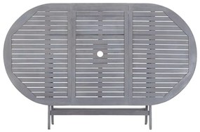 7 pcs conjunto de jantar jardim madeira acácia maciça cinzento