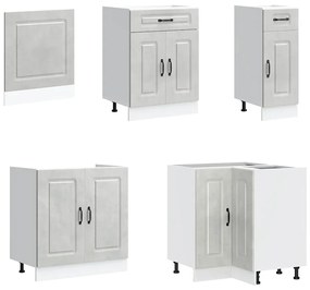 11 peças armário de cozinha conjunto Kalmar concreto cinza
