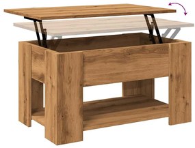 Mesa centro 79x49x41 cm derivados madeira carvalho artisiano