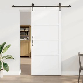 vidaXL Porta Deslizante Manual Branco e preto 93 x 211 cm