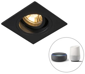 LED Foco embutido inteligente quadrado preto com Wi-Fi GU10 - Chuck Moderno