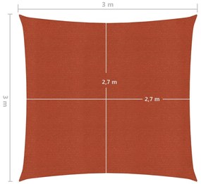 Para-sol estilo vela 160 g/m² 3x3 m PEAD terracota