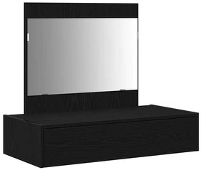 Mesa de Maquilhagem Suspensa Carvalho Preto 83x40x70 cm
