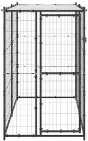 Canil de exterior com telhado 110x220x180 cm aço
