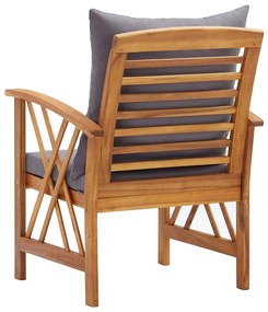 Cadeiras de jardim c/ almofadões 2 pcs madeira acácia maciça