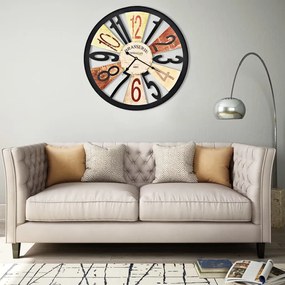 283863 vidaXL Relógio de parede metal 60 cm multicor