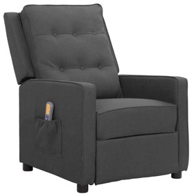 vidaXL Poltrona de massagens tecido cinzento-escuro
