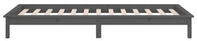 Estrutura cama de solteiro c/ LED 90x190cm madeira maciça cinza
