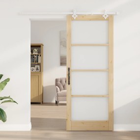 Conjunto de Porta Deslizante vidaXL com Conjunto de Ferragens 86x211 c