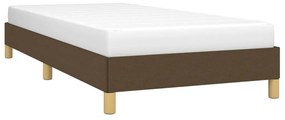 Estrutura de cama 90x190 cm tecido castanho-escuro