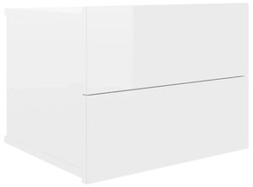 Mesa de cabeceira 40x30x30 cm contraplacado branco brilhante