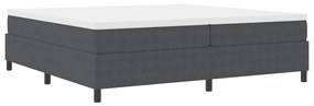 Cama Box com Colchão Cinza Escuro, 200 x 200 cm, Tecido de Corduroy.