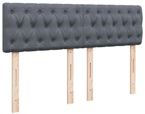 Estrutura de cama otomana com colchão 140x190cm cinzento escuro