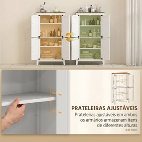 Armário Estreito para Casa de Banho com Portas Estilo Celeiro, 4 Prateleiras Ajustáveis, 60x30x110 cm, Branco