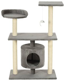 Árvore para gatos c/postes arranhadores sisal 95 cm cinzento