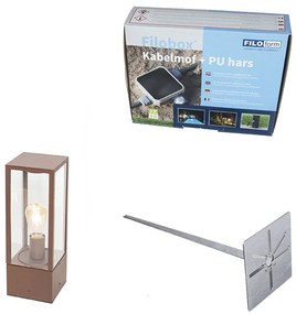 Candeeiro industrial de pé para exterior castanho ferrugem 40 cm IP44 - Charlois Industrial,Moderno
