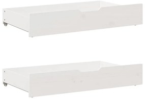 Estrutura de cama com gavetas 160x200 cm pinho maciço branco