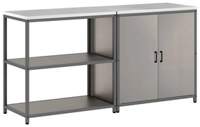 Conjunto de Armazenamento de Cozinha 2 pcs Ferro Enferrujado