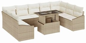 Conjunto de Sofá de Jardim com 10 Peças e Almofadas em Rattan Sintétic