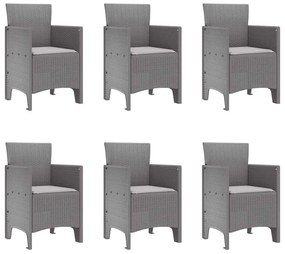 Conjunto de Jantar de Jardim 7 pcs Cinzento-claro
