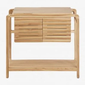 Conjunto De Móvel De Casa De Banho Em Madeira De Teca Bradley Sem Lavatório & Sem Espelho & Sem Torneira & ↔︎ 90 Cm - Sklum