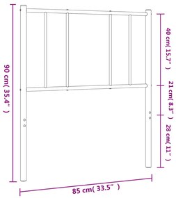 Cabeceira de cama 80 cm metal branco