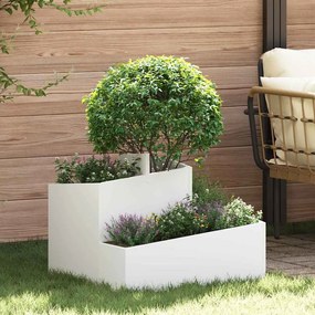 vidaXL Vaso de Plástico Branco Plástico Médio Inserções Decorativas