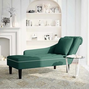 Chaise lounge c/ almofada/apoio de braços direito veludo