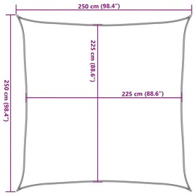 Para-sol estilo vela 160 g/m² 2,5x2,5 m PEAD amarelo