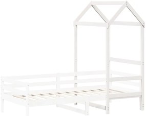 Telhado de cama infantil 118x70x176,5 cm pinho maciço branco
