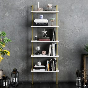Estante Piante – Branco e Dourado – 60 cm x 174 cm x 22 cm