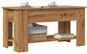 vidaXL Mesa de centro em carvalho artesanal 101x49x52 cm