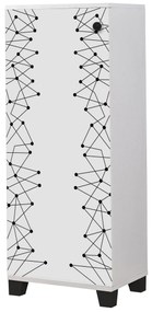 Armário para Sapatos Filinta – Branco/Preto – 50x127x38 cm