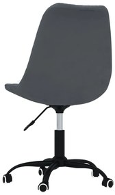 Cadeiras de jantar giratórias 6 pcs tecido cinzento-escuro