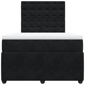 Cama boxspring com colchão 120x190 cm veludo preto