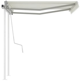 Toldo retrátil manual com postes 3x2,5 m cor creme