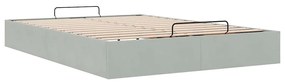 Estrutura de cama otomana sem colchão 140x200 cm cinzento claro