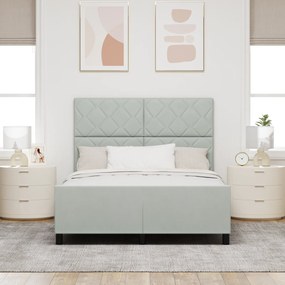 Estrutura de Cama vidaXL Cinza Claro 140x190 cm Veludo
