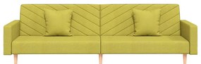 Sofá-cama 2 lugares com duas almofadas tecido verde