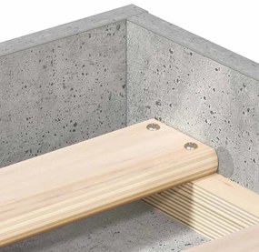 Estrutura de cama solteiro 75x190 cm cinzento cimento
