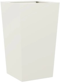 Vaso/floreira de jardim 45x45x75 cm aço branco