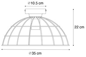 Luminária de teto industrial preta 35 cm - Hanze Industrial