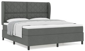 Cama Box com Colchão em Cinza Escuro, 180x200 cm em Tecido