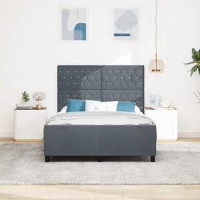 Cama vidaXL Cinza Escuro 140x200 cm Veludo