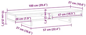 Suporte para monitor derivados de madeira carvalho sonoma