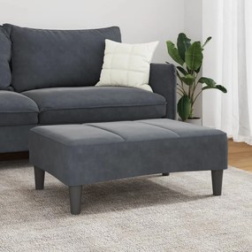 Apoio de pés 77x55x31 cm veludo cinzento-escuro
