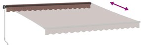 Toldo retrátil manual 400x350 cm castanho